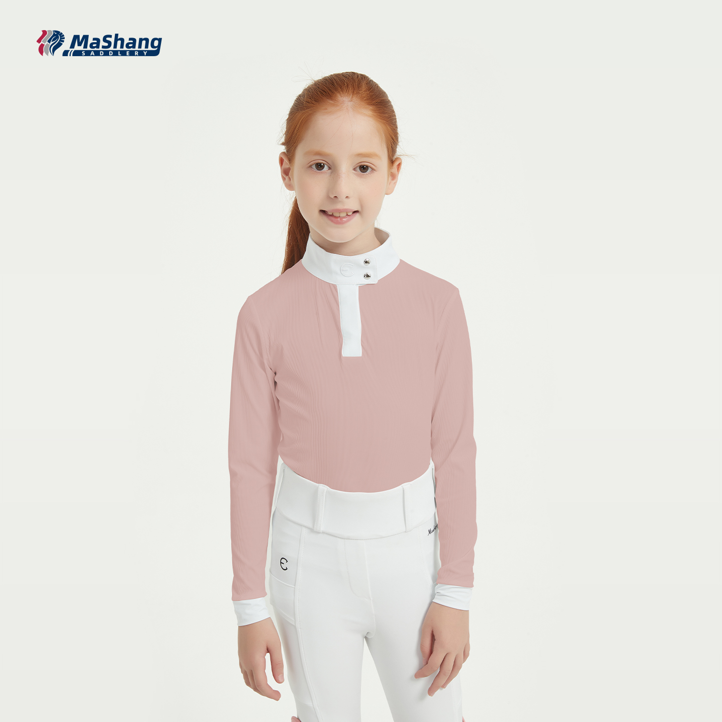 玛尚马具赛事长袖T恤女童磁吸扣款专业马术比赛训练上衣LSG207