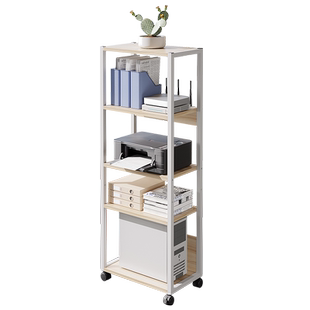 可移动办公室落地打印机置物架多层收纳书架带轮小型电脑主机托架