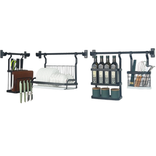 厨房置物架不锈钢免打孔刀筷蔬菜沥水碗碟架壁挂式挂件调料收纳架