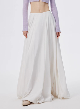 MSL小众设计感亚麻蓬蓬半身裙花苞半裙女2025年春夏新款百搭休闲