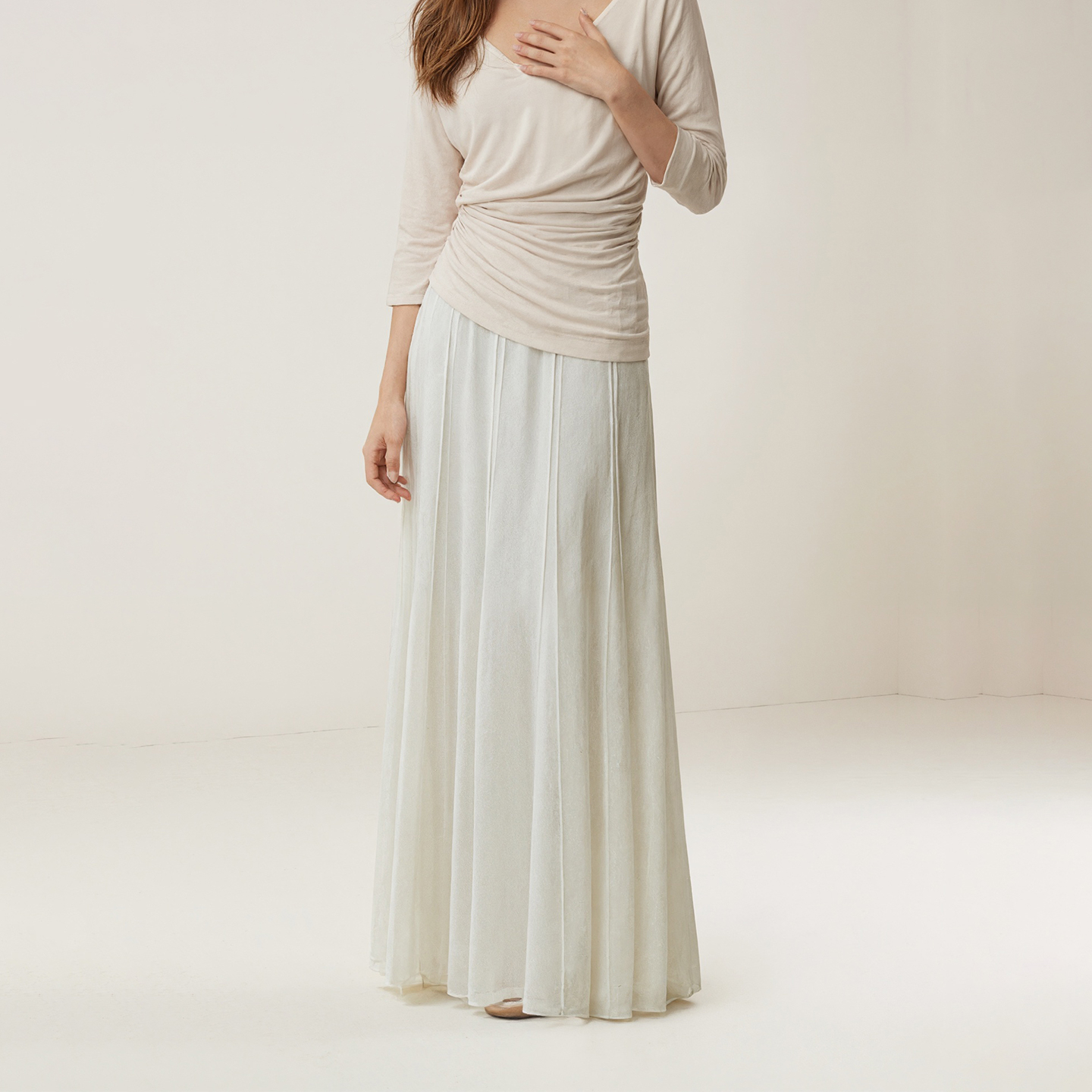 铜氨丝半裙女中腰气质显瘦