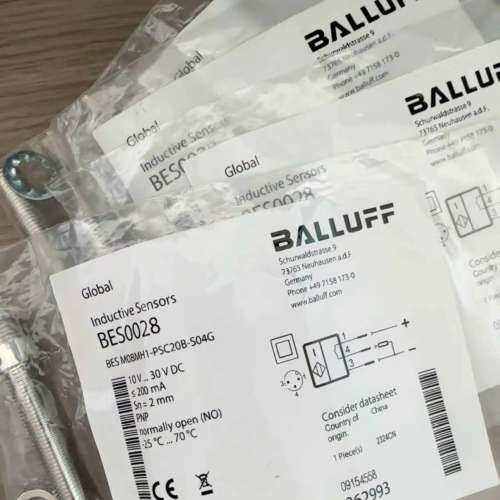 巴鲁夫原装BES0028接近开关感测器BES M08MH1-PSC20B-S04G现货