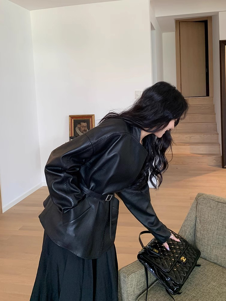 绵羊皮夹克上衣真皮皮衣外套女