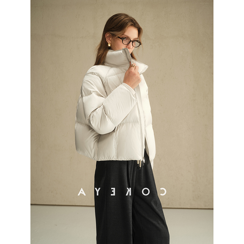 立领加厚高蓬松短款羽绒服外套女