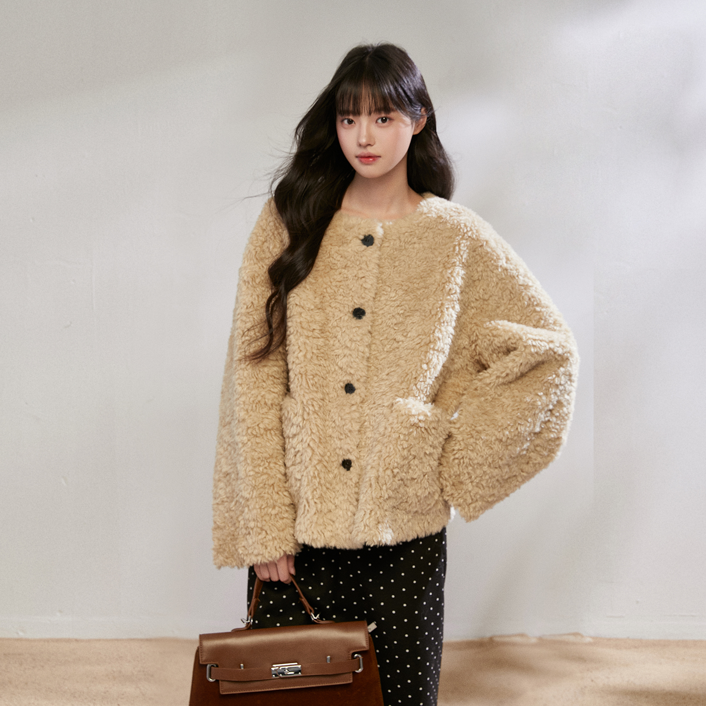 韩系羊羔毛保暖外套女