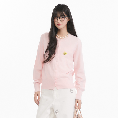 Pink ers联名款韩系氛围感针织开衫外搭秋冬休闲显瘦设计感上衣女