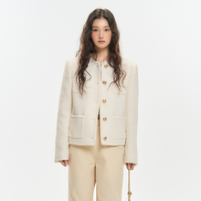 Pink ers联名款韩系春秋高级感时尚千金小香风编织粗花呢短外套女