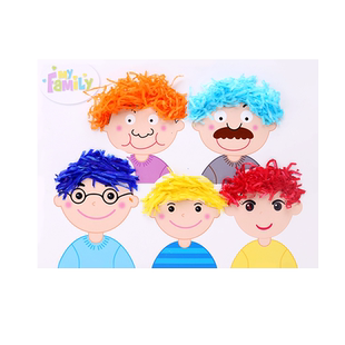 妇女节幸福大家庭手工diy设计发型贴画儿童创意制作幼儿园材料包