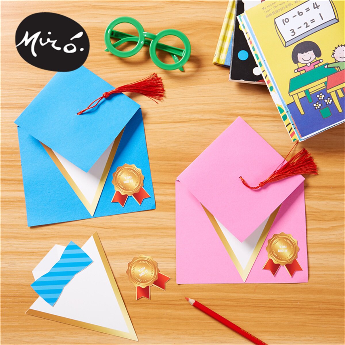 毕业季礼帽贺卡手工diy制作亲子儿童创意祝福礼物幼儿园材料包