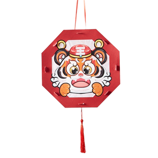 元旦节国潮醒狮灯笼手工diy儿童制作材料包舞狮花灯暖场2026新款