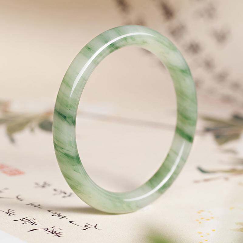 天山翠手镯现货新疆雪翠高冰种金丝女礼物手鐲子