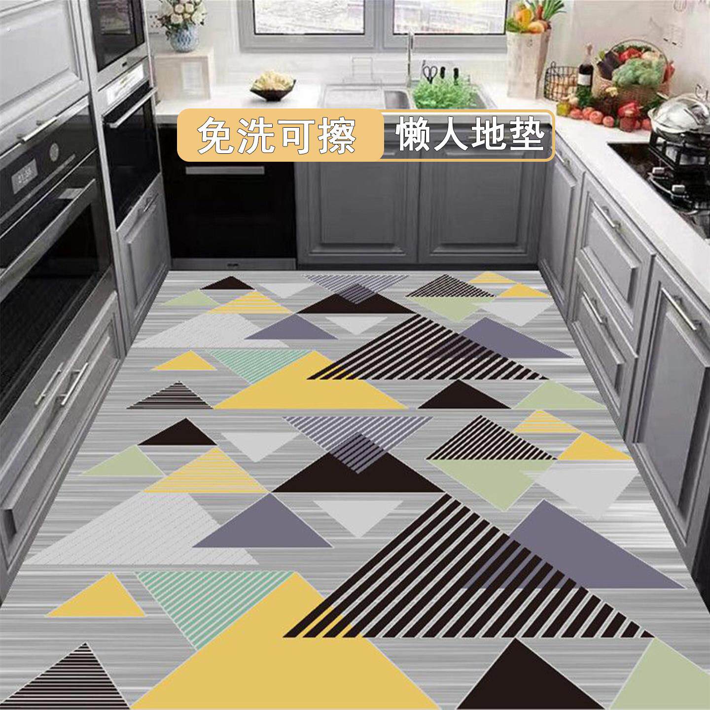 厨房地垫防滑防油可擦免洗pvc门口家用脚垫高级地毯裁剪防水脚垫