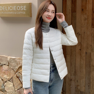 羽绒服内胆女秋冬新款轻薄配大衣的内搭打底V领内穿保暖时尚短款