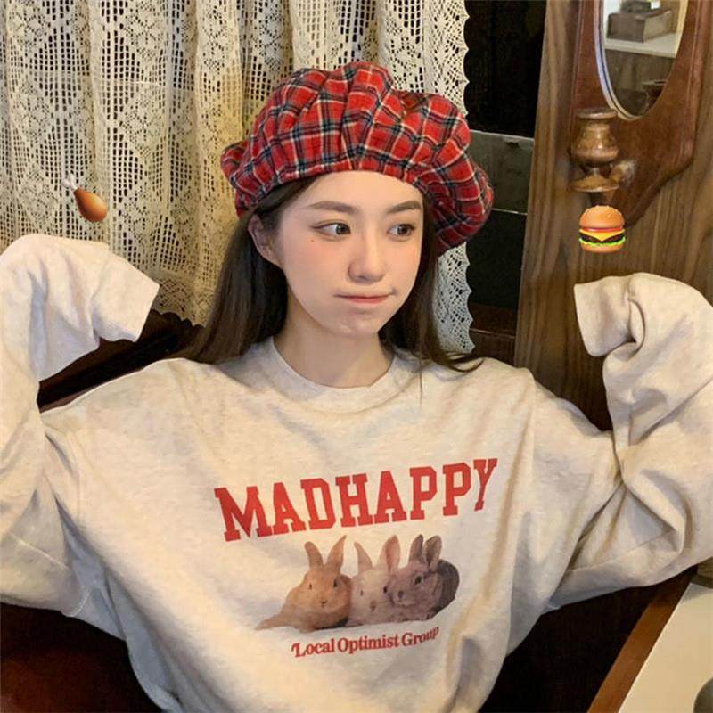 圆领卫衣女春秋季薄款小个子学院风中长款套头上衣服外套早秋新款