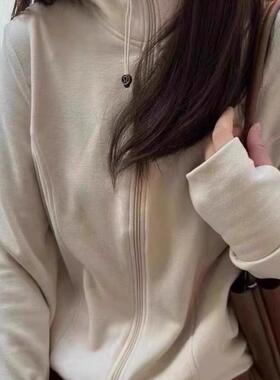 0691#280G德绒女春秋短款薄款2025纯色立领开衫外套上衣大码女装