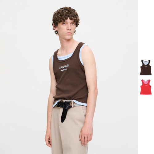 Charles Jeffrey LOVERBOY 26SS 假两件LOGO背心 老虎上上山