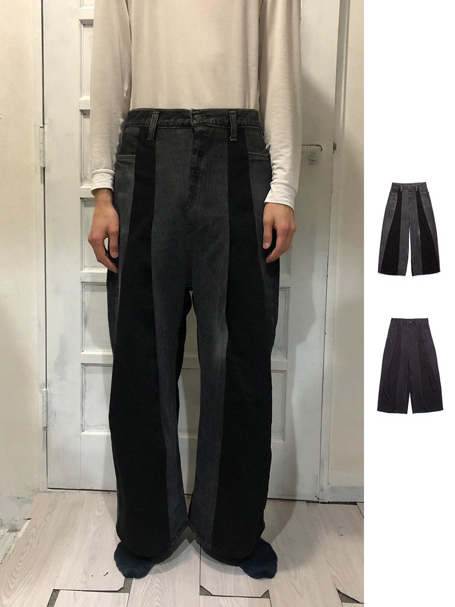 SHINYAKOZUKA拼接牛仔裤