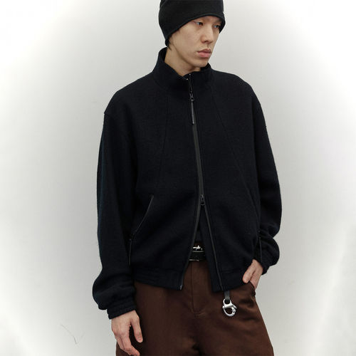 Roaring Wild 26AW 秋冬新款黑色毛呢通勤夹克 老虎上上山