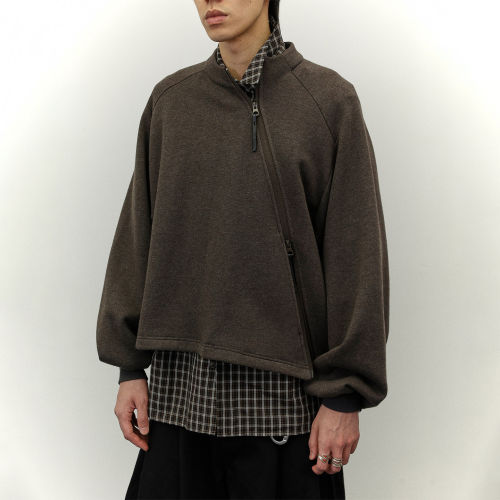Roaring Wild 26AW 秋冬新款棕色斜拉链箱型卫衣 老虎上上山