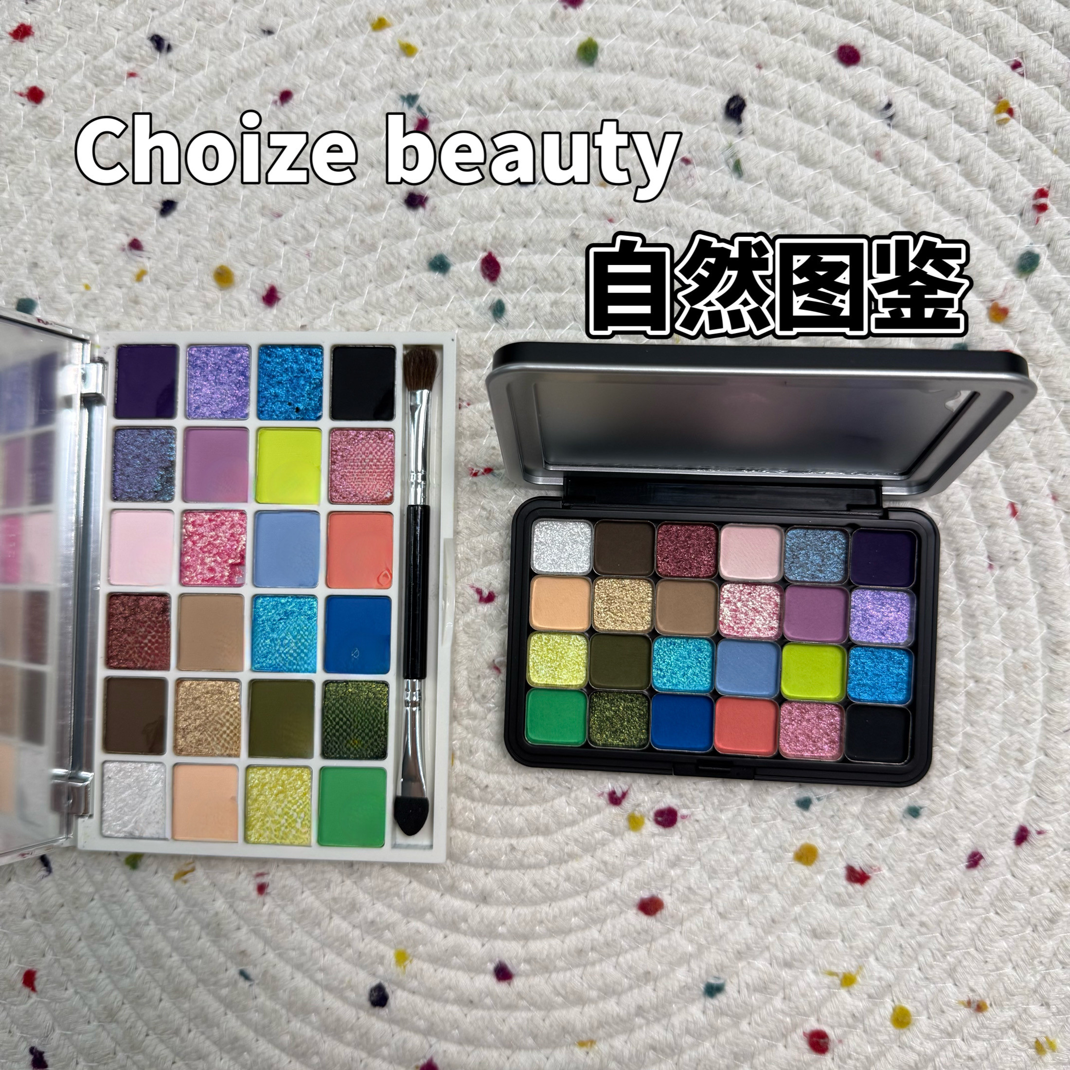 CHOIZ BEAUTY自然图鉴眼影小样二十四色眼影盘玩妆变色龙试色