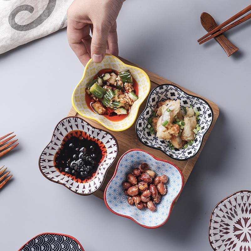 日式瓷陶味碟子家16113008用饺子油碟蘸料碟小吃小菜火锅料碗酱调