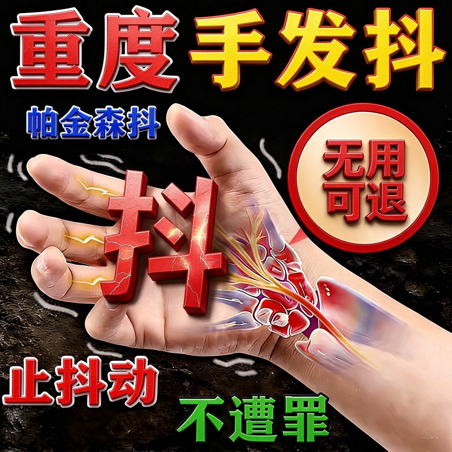 南京同仁堂手抖帕金森手抖特发性震颤老人四肢麻木手脚抖动膏药贴