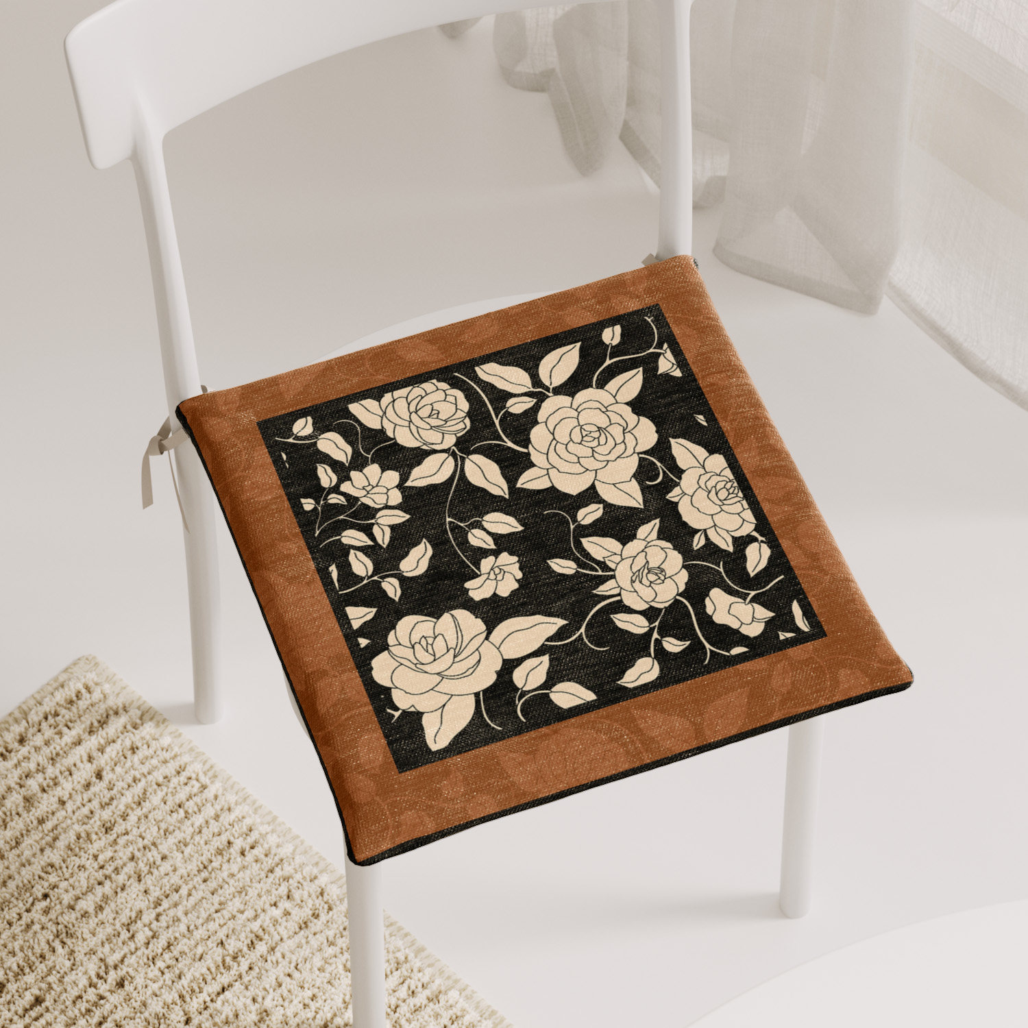 新古典风格坐垫椅子垫办公室久坐椅垫学生凳子屁股垫餐椅垫子家用