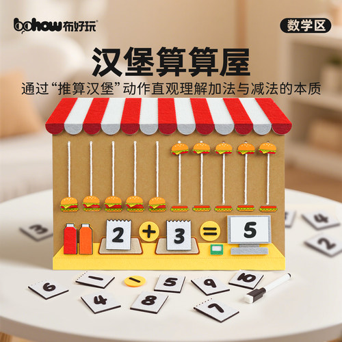 布好玩汉堡屋10以内数字加减计算