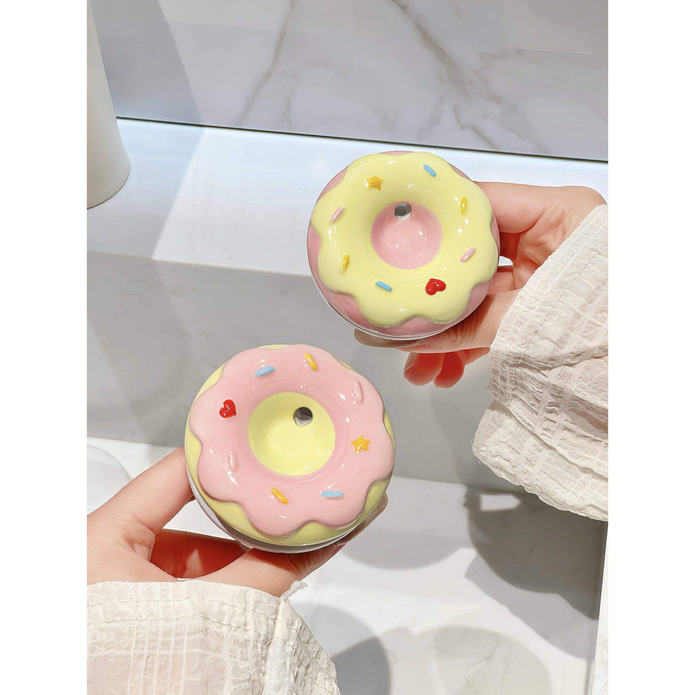 过滤按压下水器甜甜圈漏水塞子洗手盆脸盆水池台盆可爱陶瓷弹跳芯