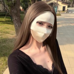 桑蚕丝防晒面罩全脸光子嫩肤真丝透气医美防护骑车开车遮阳脸基尼