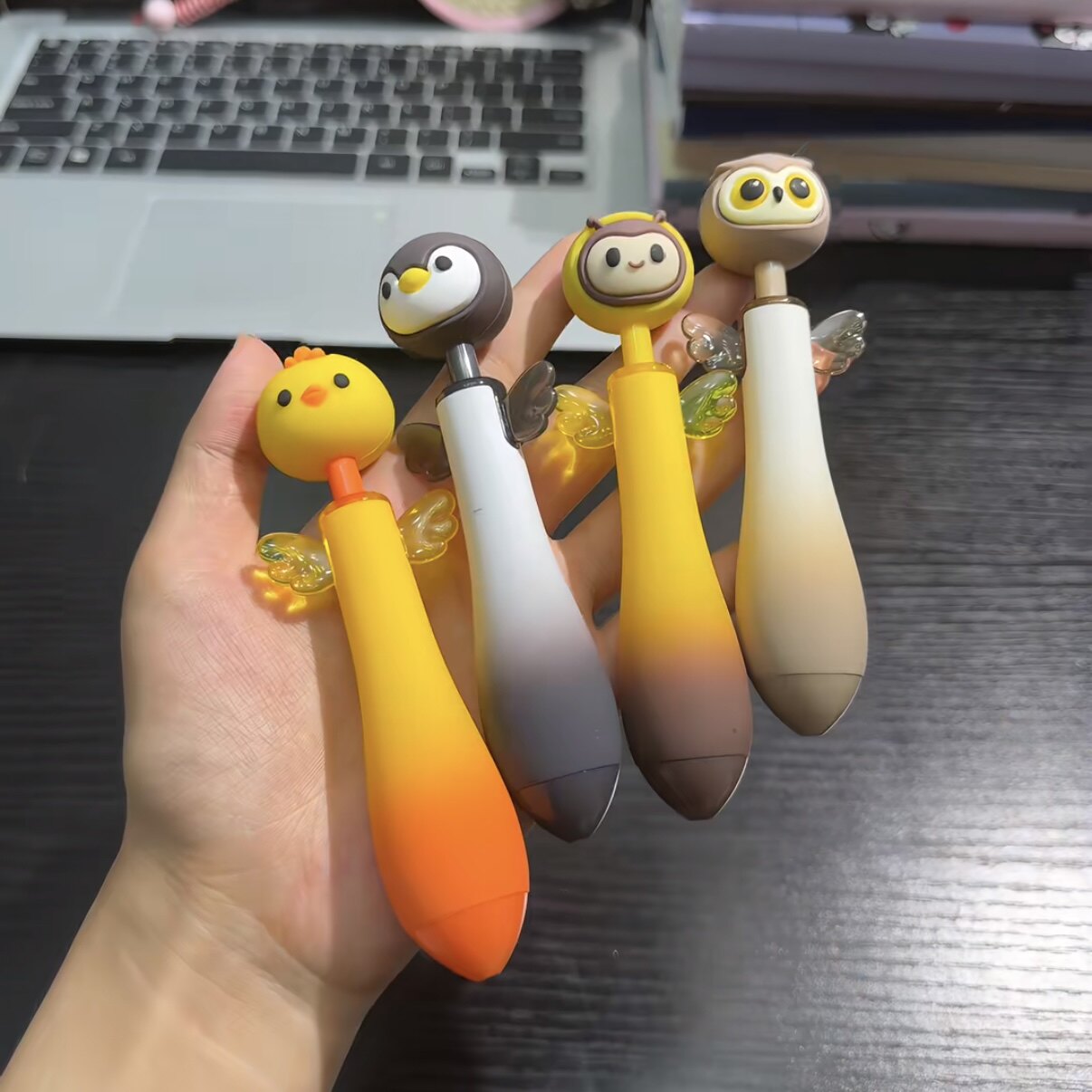 便携文具可爱动物圆珠笔小鸡按动
