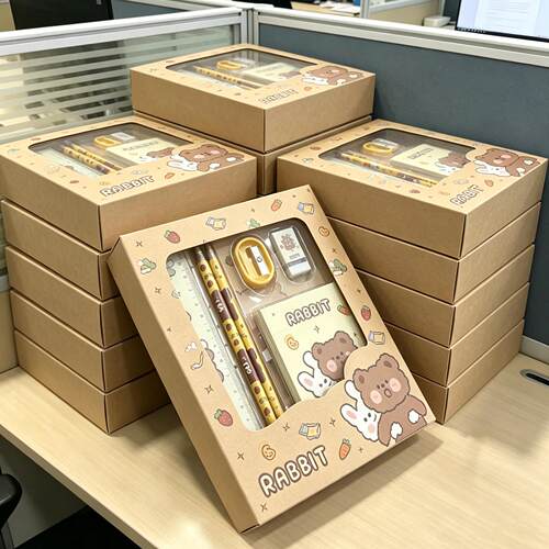 小礼品文具套装礼盒卡通手提