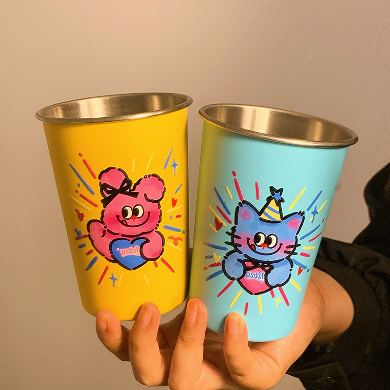 牙杯牙缸亲子不锈钢洗漱杯高颜值