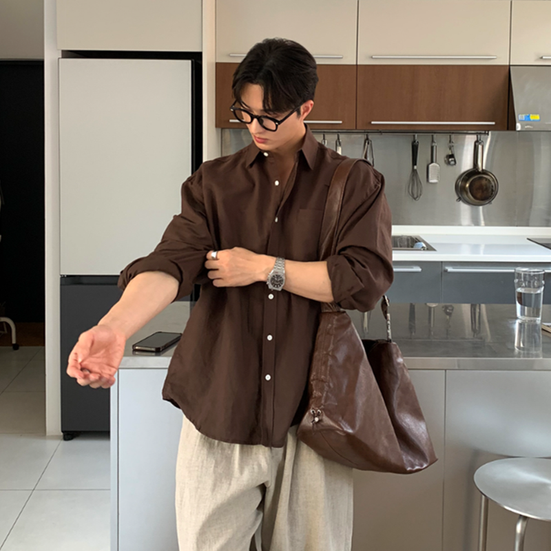 706-2-C613-P45现货男士纯色棉麻衬衫休闲韩版长袖衬衣外套,男装衬衫,星座706-2