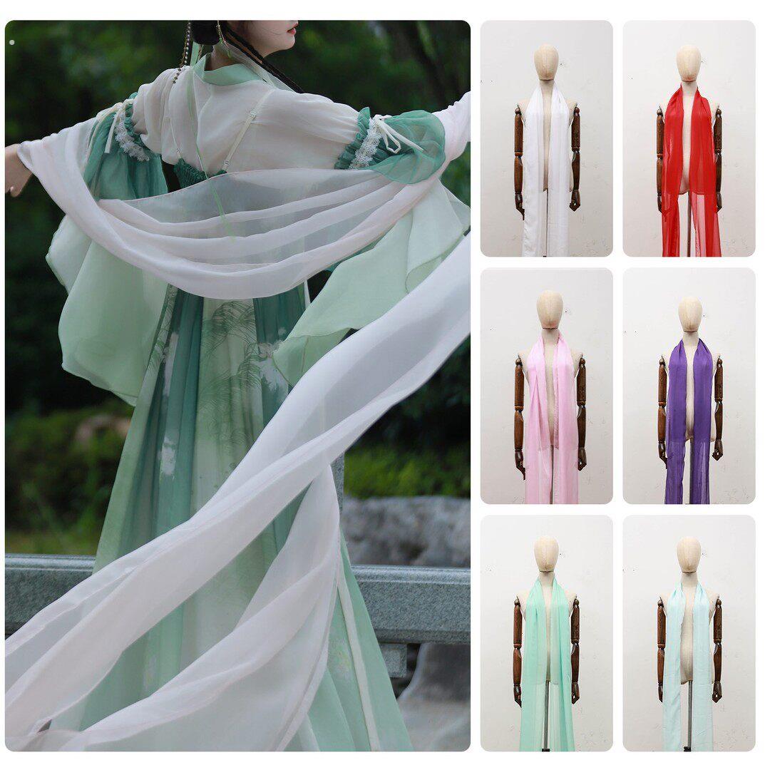 【可定制】一梦惊鸿天丝雪纺舞蹈披帛汉服国风汉服装敦煌舞纯色飘