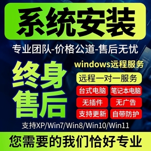 电脑维修系统重装远程故障修复解决蓝屏黑屏卡顿驱动安装网络问题