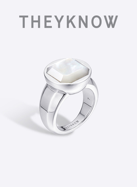 THEYKNOW宝石系列Clasp贝母鸡尾酒戒指小众原创设计指环生日礼物