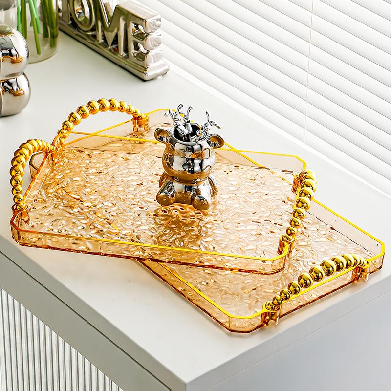 高颜值矩形水杯托盘家用茶杯客厅茶库餐盘杯茶盘水果盘