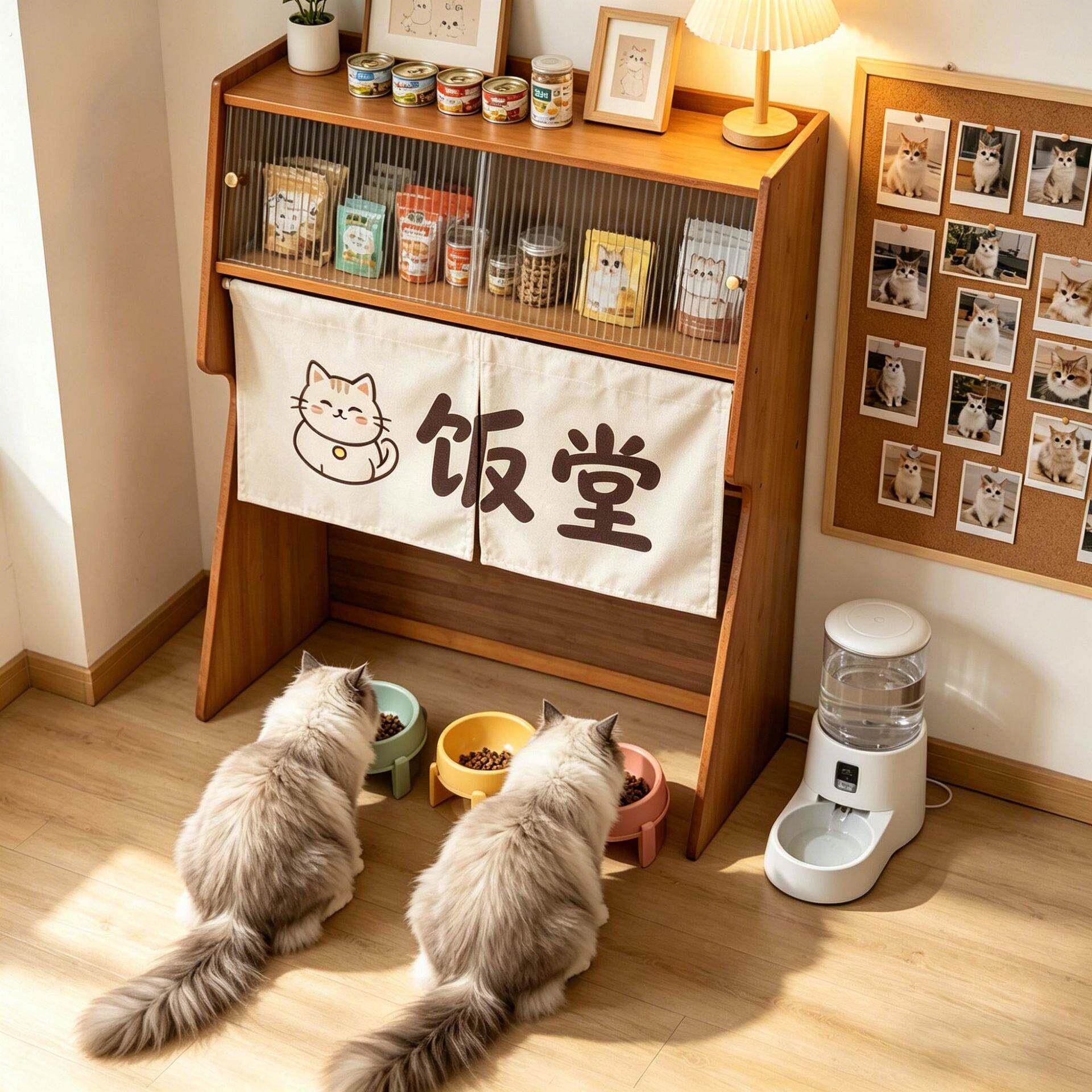 猫咪食堂宠物置物架小狗食堂小猫食堂猫咪食堂置物架猫饭堂收纳架