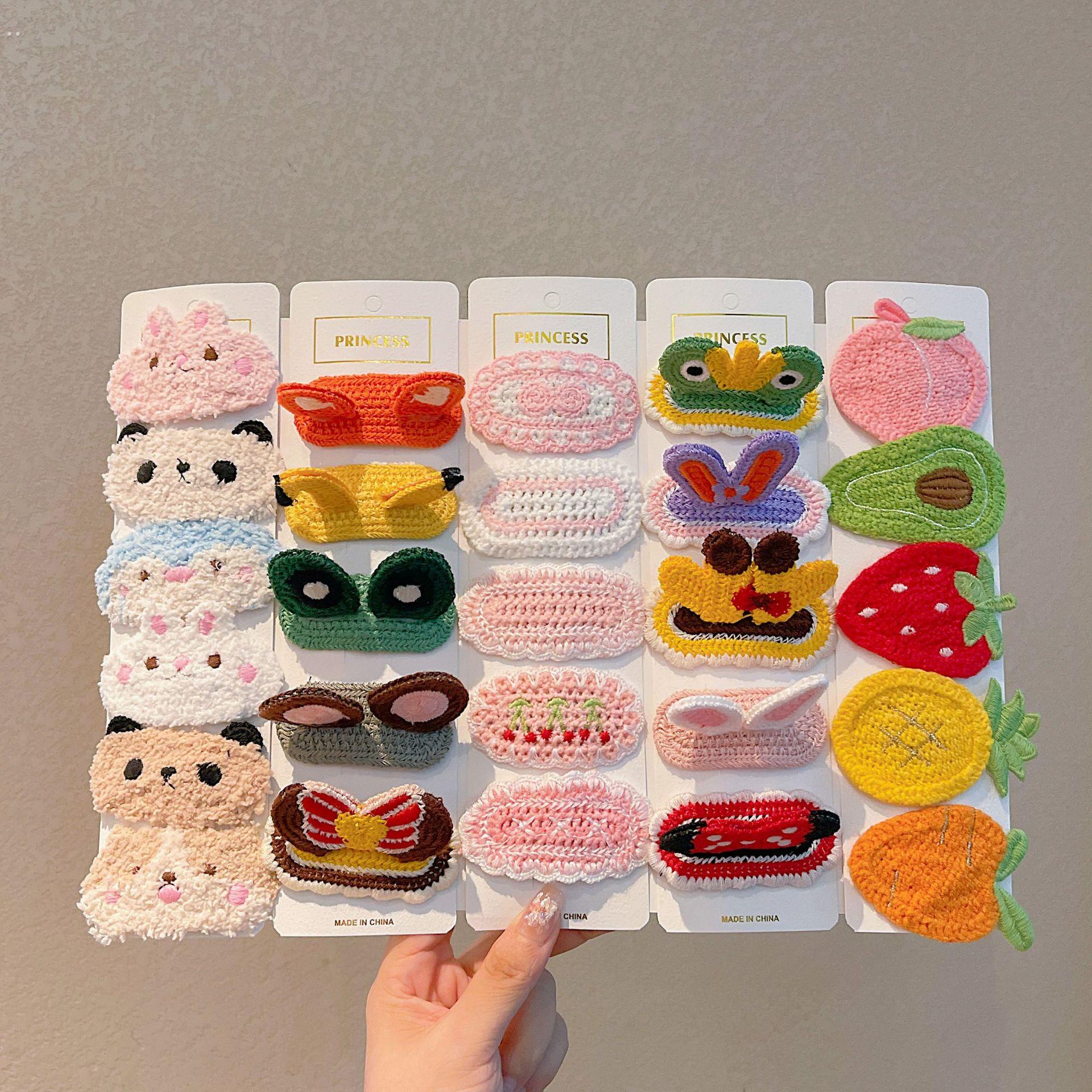 针织水果刘海贴前额碎发贴可爱魔法贴成人魔术贴头发贴无痕发饰女