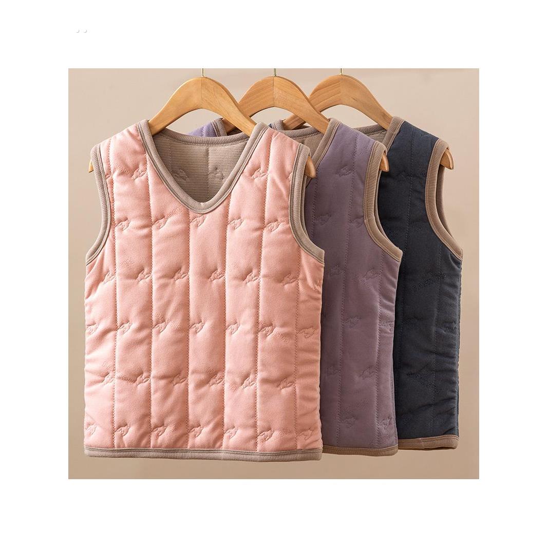 儿童保暖背心内穿马甲男童秋冬中大童坎肩宝宝加绒棉背心校服内胆