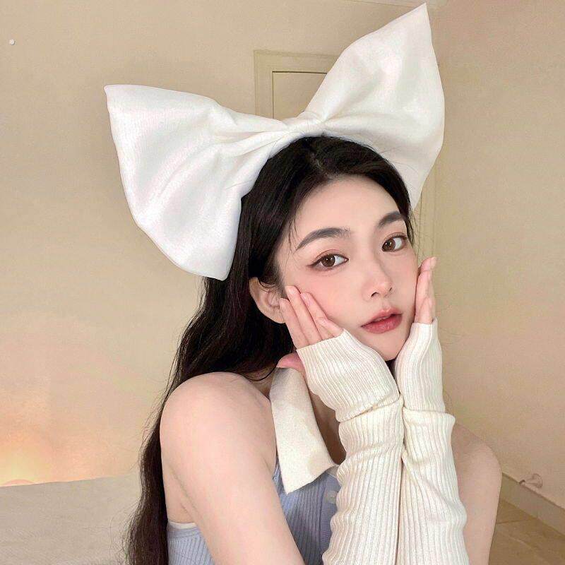 超大欧根纱蝴蝶结发箍可爱少女拍照发饰发夹网红配饰品直播间头饰