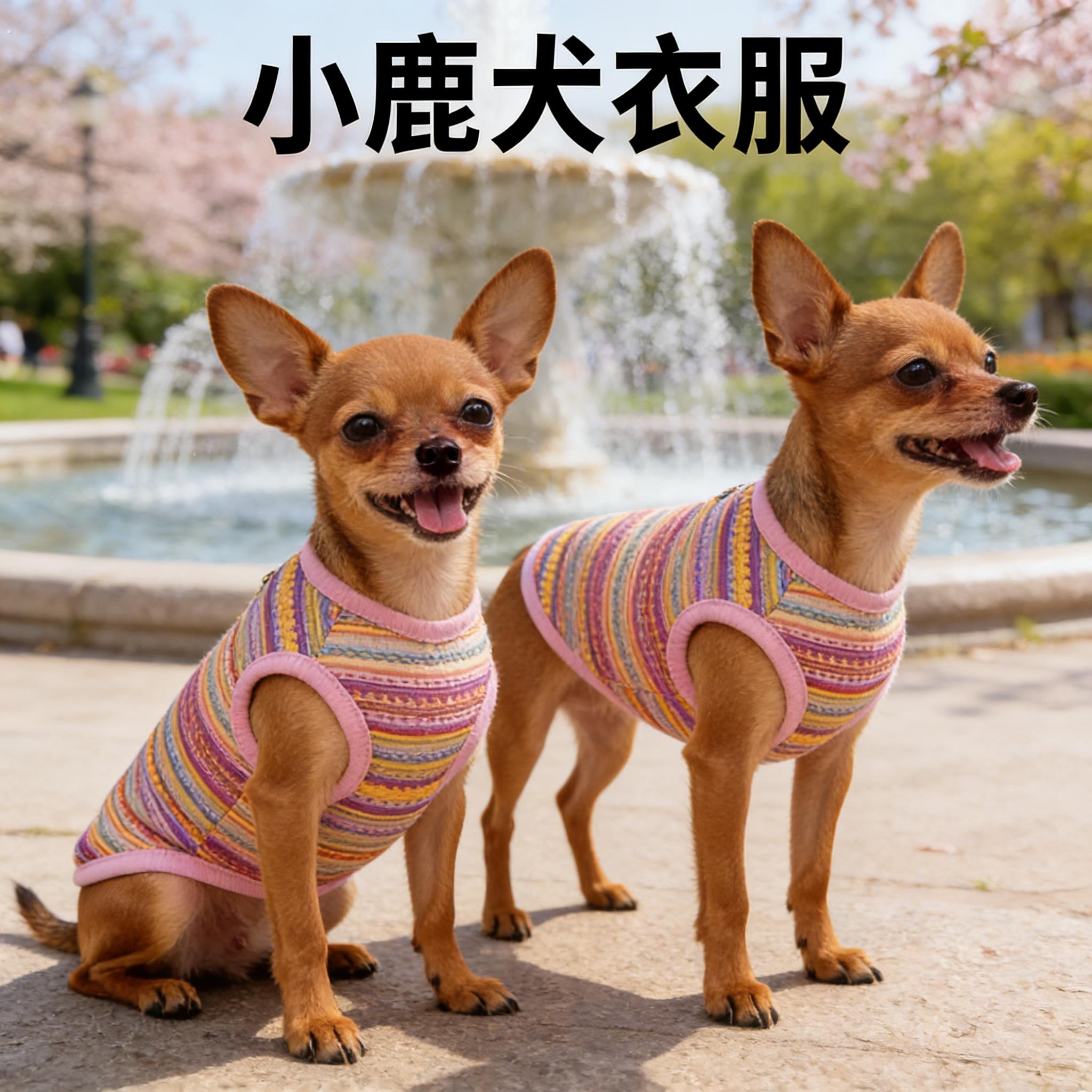小鹿犬衣服专用四季薄款透气防尘可牵引春夏背心狗狗可爱外出服饰