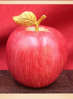 黄铜红苹果仿真铜金苹果摆件客厅