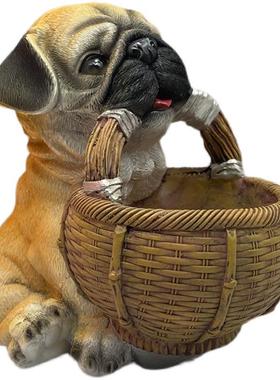 创意仿真狗狗玄关入户放钥匙家客厅电视柜糖果收纳整理装饰品乔迁