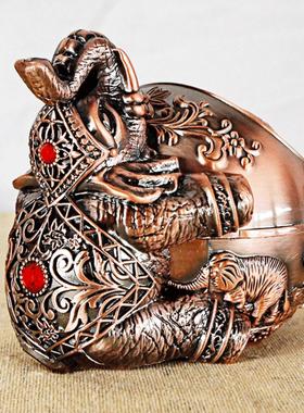 特价金属抱象烟灰缸带盖密封防摔