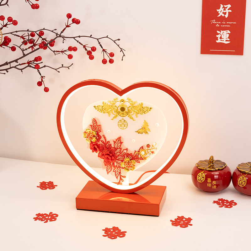 结婚台灯婚房床头灯结婚长明灯一对新娘陪嫁灯新婚订婚送新人礼物