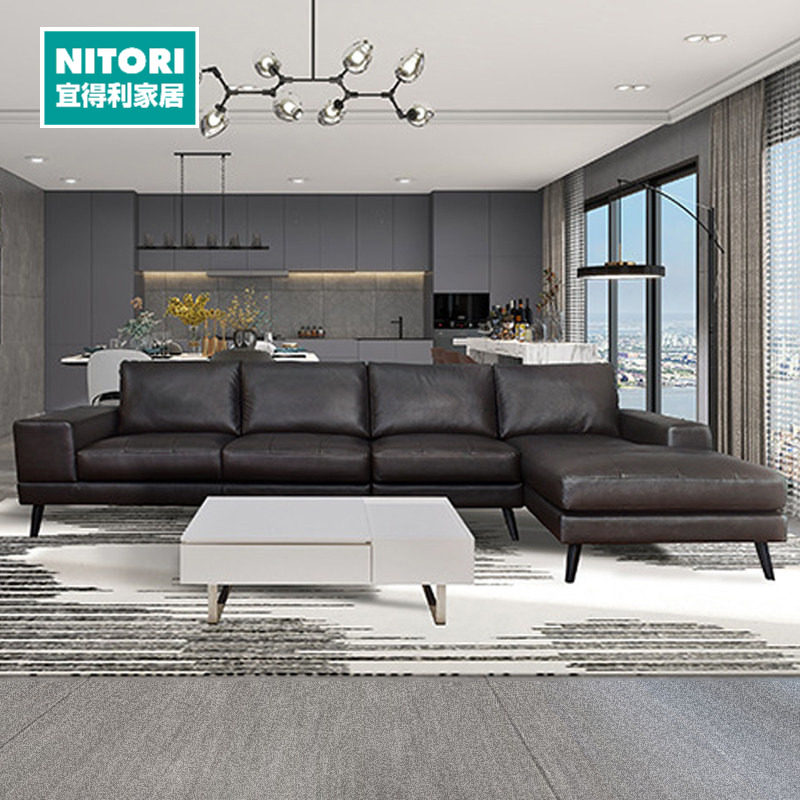 NITORI宜得利家居家具复古风皮艺沙发(部分颜色可定制))新德里,住宅家具,皮艺沙发,淘宝优惠券,粉丝福利购,淘宝优惠卷