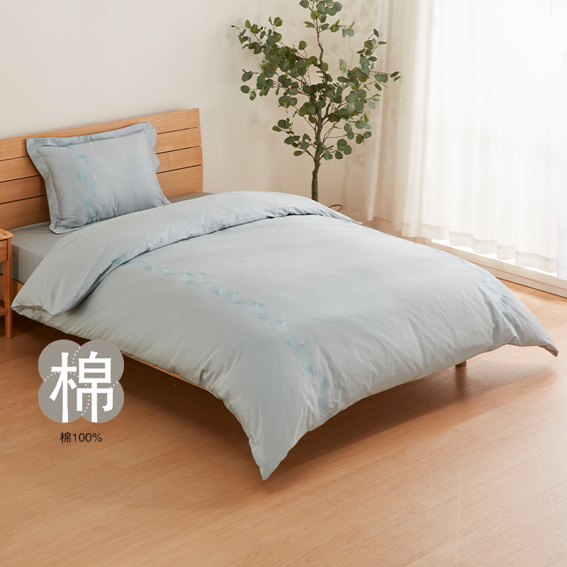 NITORI宜得利家居 纯棉被套床单刺绣双人四季通用四件套 一期一会