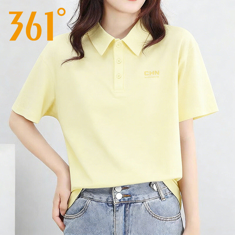 361°翻领t恤女装透气短袖2026夏季休闲舒适半袖运动上衣